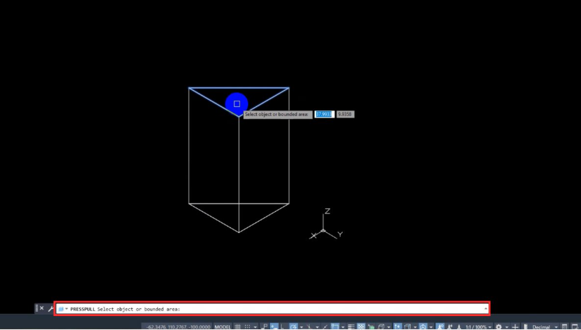 Lệnh PRESSPULL – Tạo khối nhanh từ vùng kín.