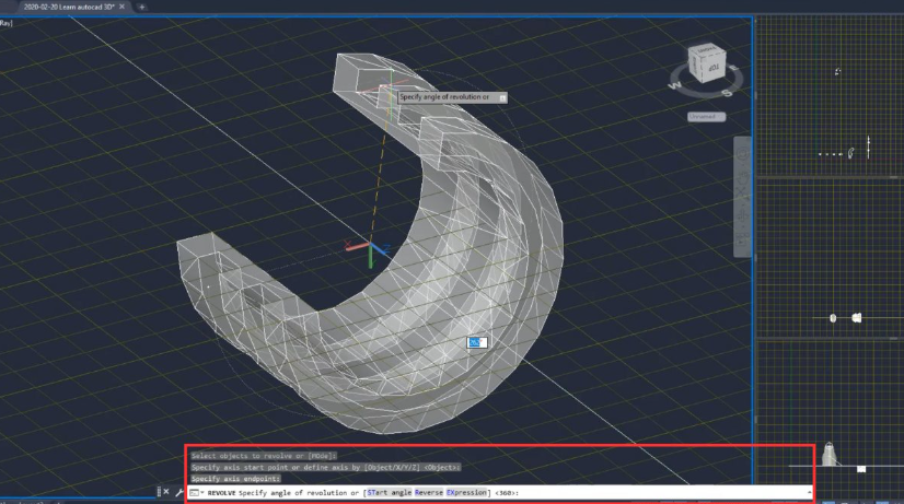 Lệnh REVOLVE – Tạo khối tròn xoay quanh trục.