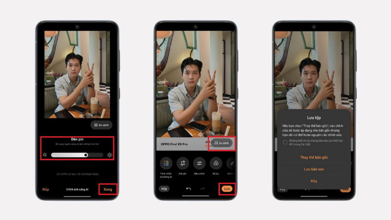 Bạn có thể dễ dàng điều chỉnh ánh sáng bằng thanh trượt