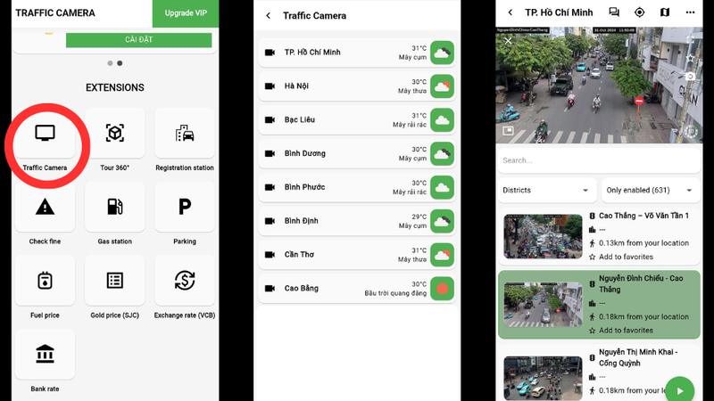 Xem camera giao thông nhiều tỉnh thành bằng ứng dụng Traffic Camera VN