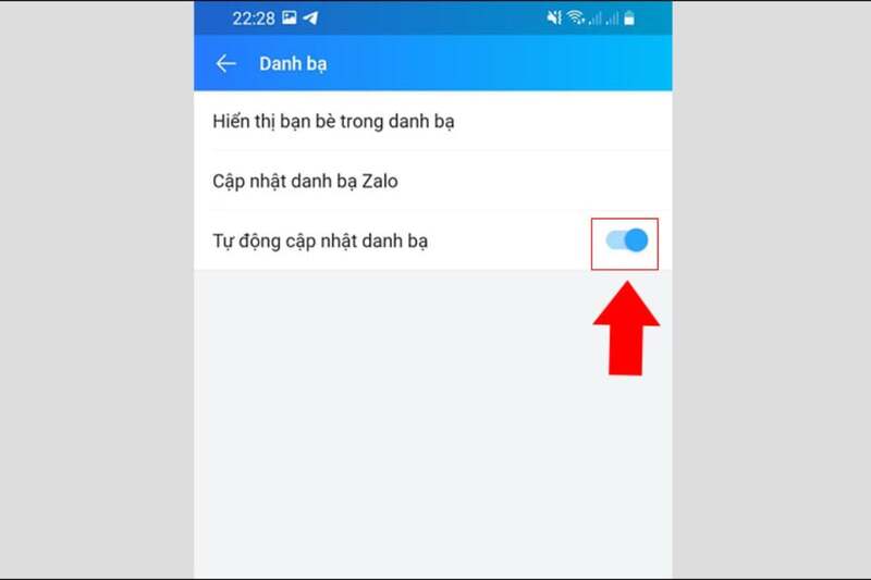  Zalo trên Android với mục cập nhật danh bạ và quyền ứng dụng.