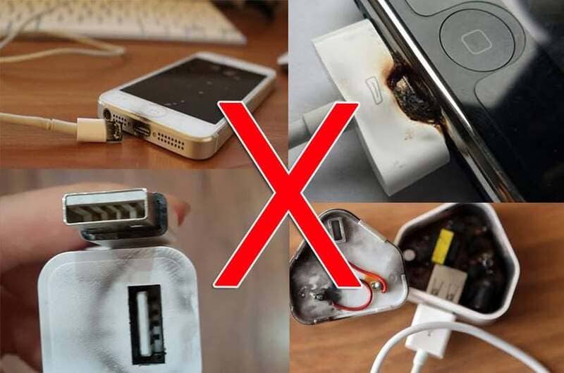 Sử dụng bộ sạc, cáp sạc kém chất lượng gây lỗi pin