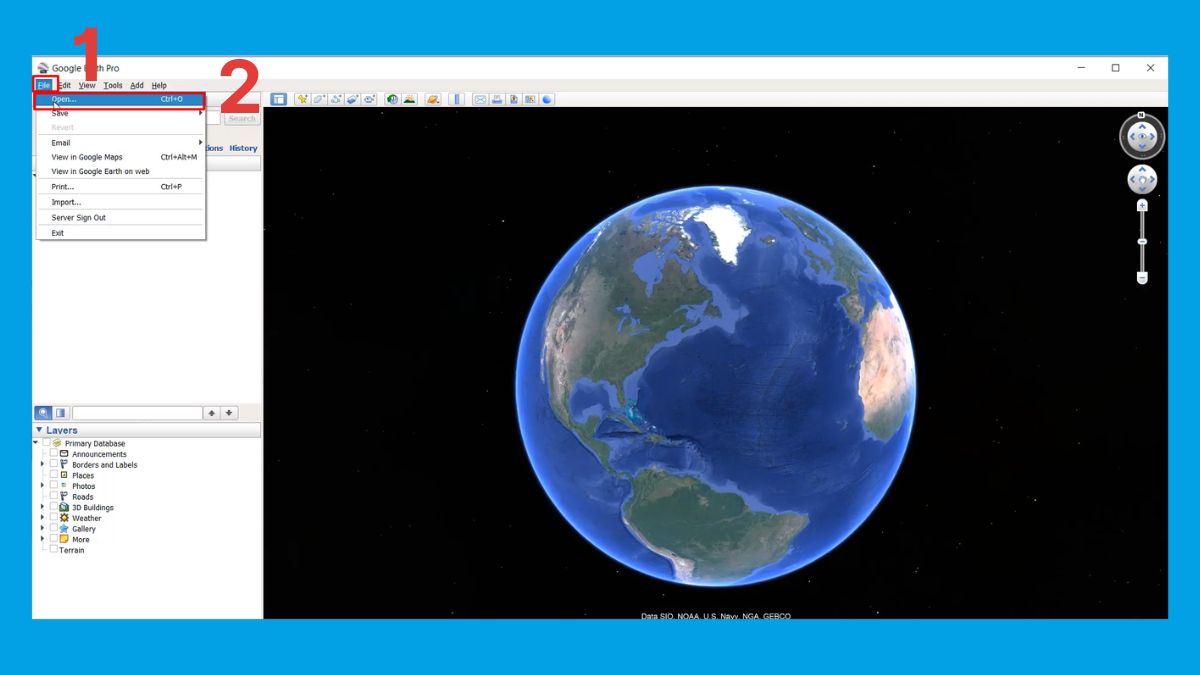 Mở phần mềm Google Earth Pro