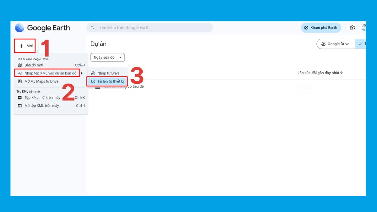 Mở website của Google Earth