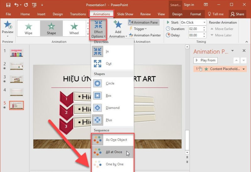 Hiệu ứng shadow và glow vừa phải cho SmartArt