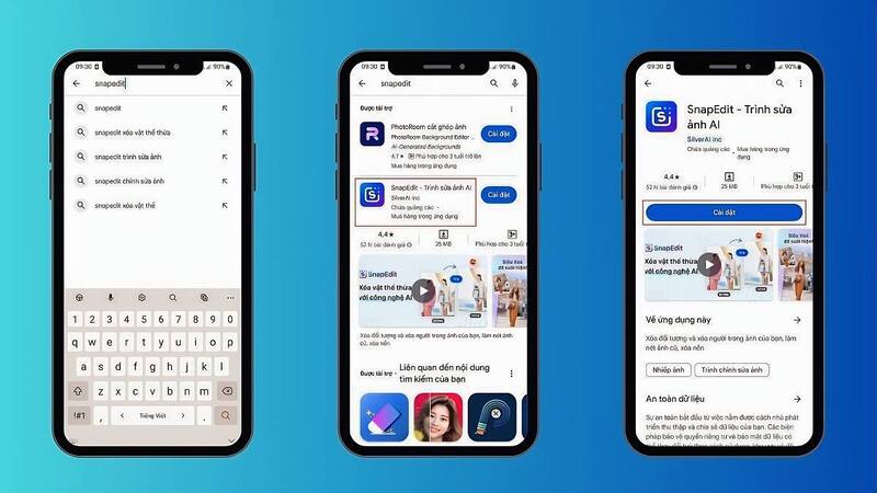 Màn hình ứng dụng Snapedit trên smartphone