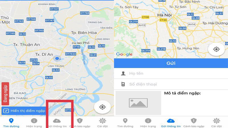 Gửi thông tin người dùng nhanh chóng, tiện lợi