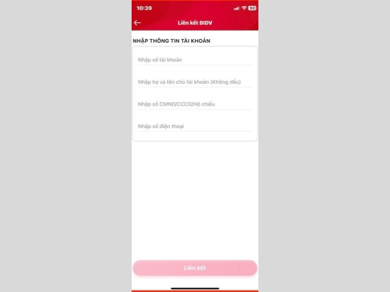 Nhập chính xác các thông tin