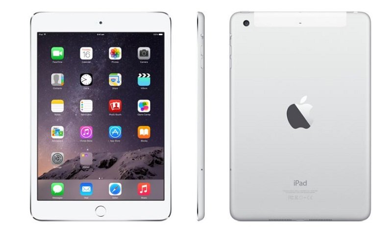 iPad Mini 3 màu trắng và bạc