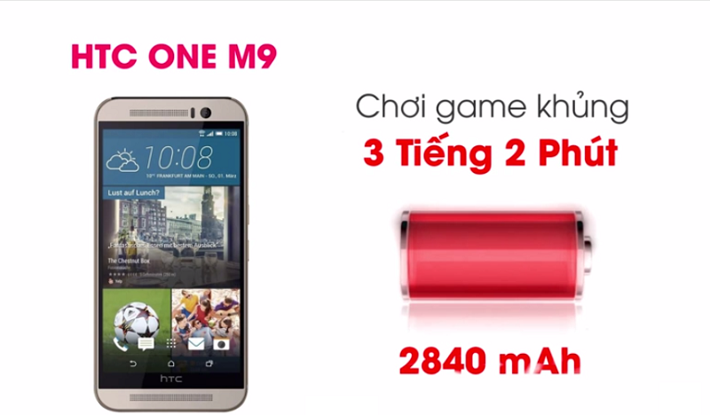 Thời lượng pin của HTC One M9 khi chơi game