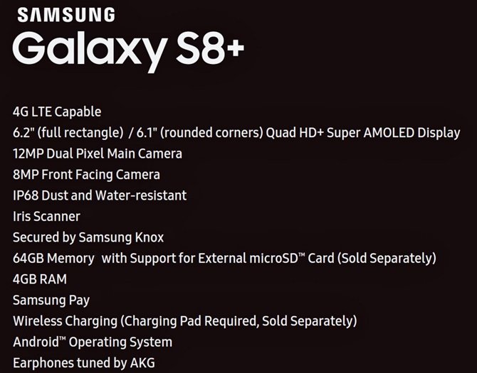 Lộ diện toàn bộ cấu hình của Galaxy S8+