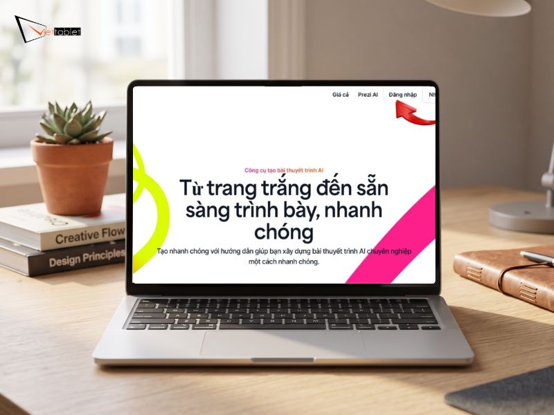 Bước 1: Truy cập Prezi AI và đăng nhập tài khoản