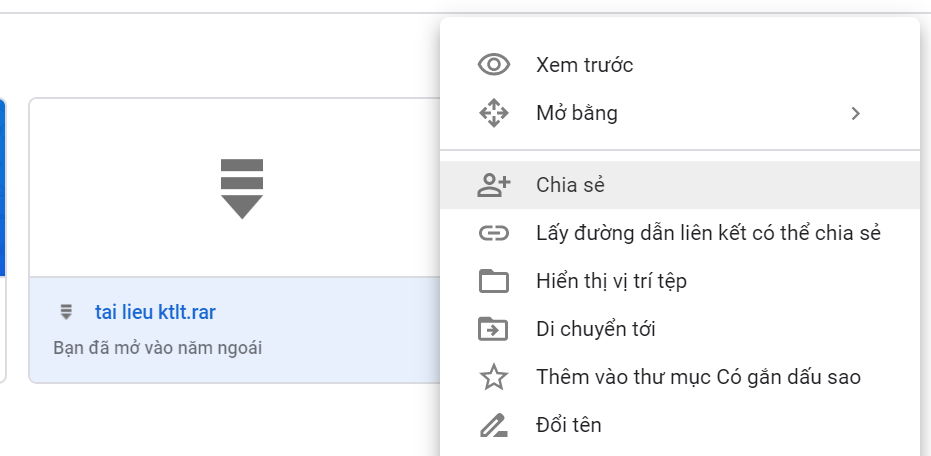 Chia sẻ tệp trên Drive