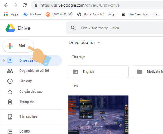 Cách tải thư mục lên Google Drive