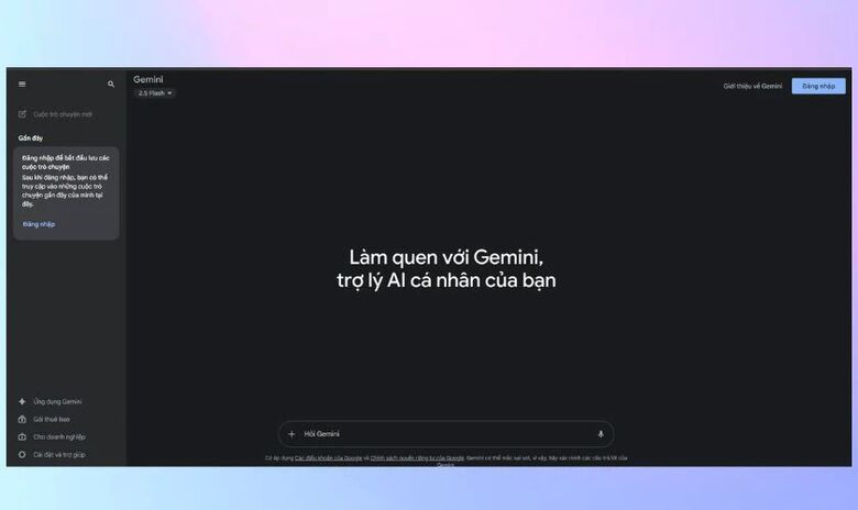 Truy cập trang chính thức của Google Gemini