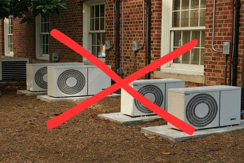Không nên để cục nóng ở sát đất 9