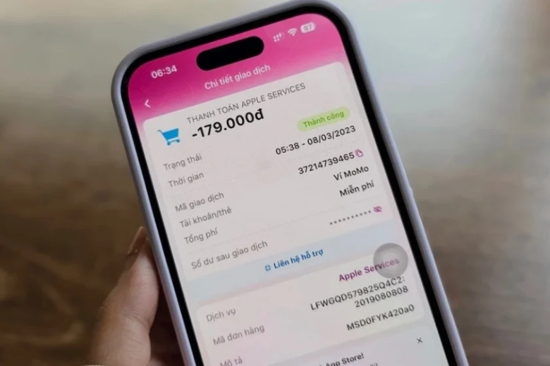 Cách kiểm tra Apple Services trên MoMo 6
