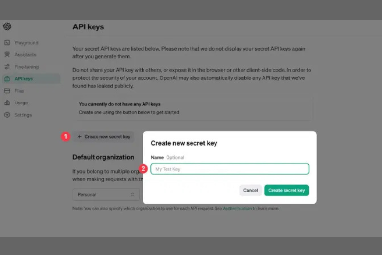 Hướng dẫn cách lấy API Key ChatGPT 4