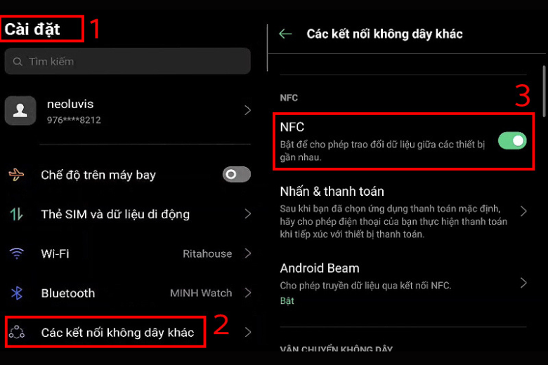 Cách chia sẻ dữ liệu bằng NFC trên thiết bị OPPO 4