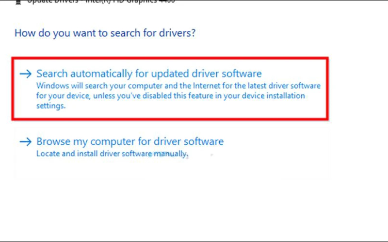  Chọn Search automatically for updated driver software 6