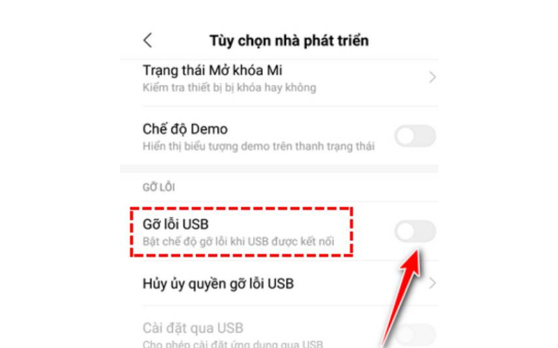 Tắt chế độ gỡ lỗi USB 3