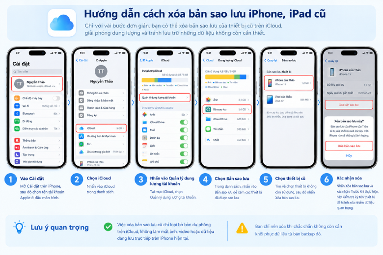 Hướng dẫn cách xóa bản sao lưu 10