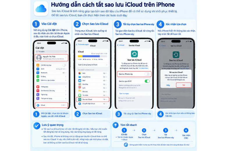 Có thể tắt sao lưu bất cứ lúc nào 10