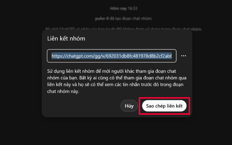 Sao chép đường link và gửi đến bạn bè 7