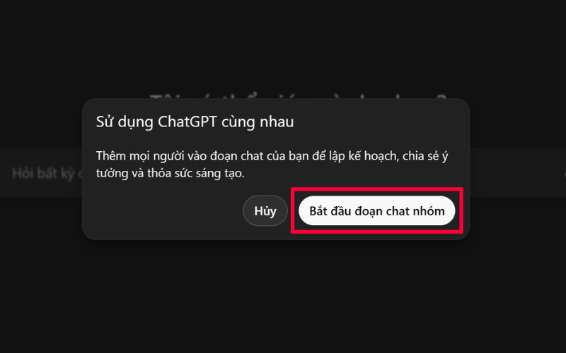 Bắt đầu sử dụng đoạn chat nhóm 5