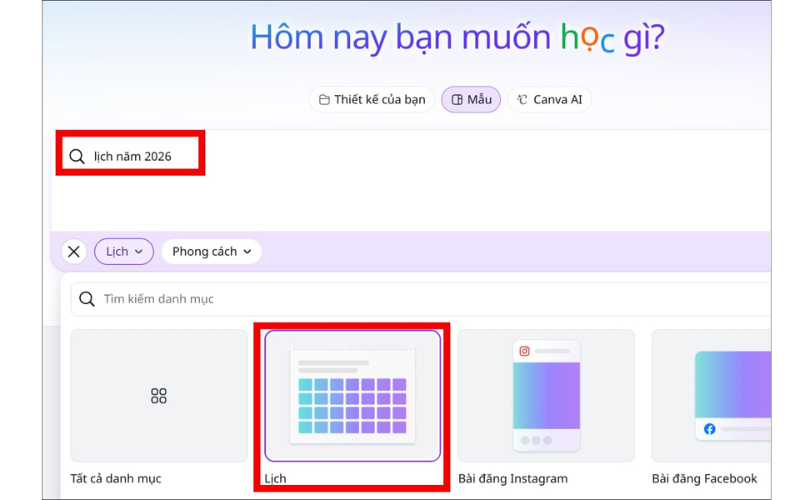 Tạo lịch trên Canva dễ dàng 6