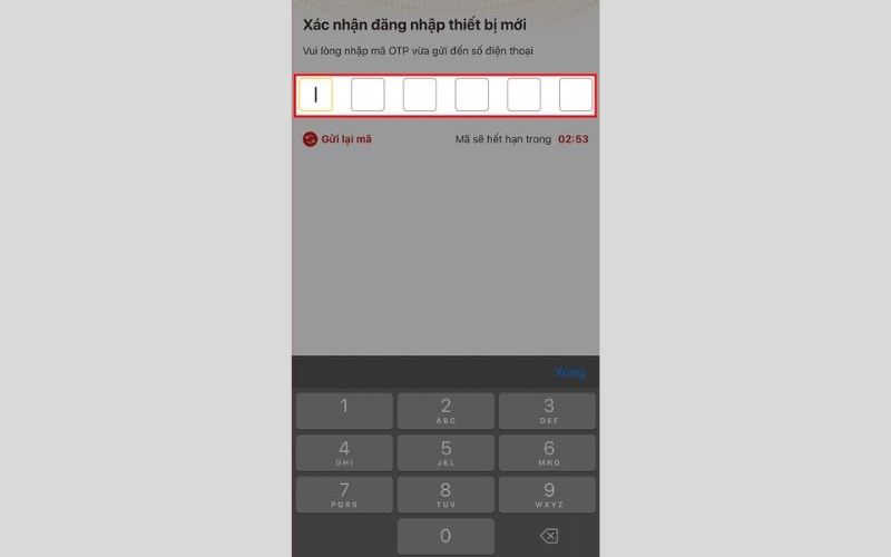 Nhập mã xác thực 8