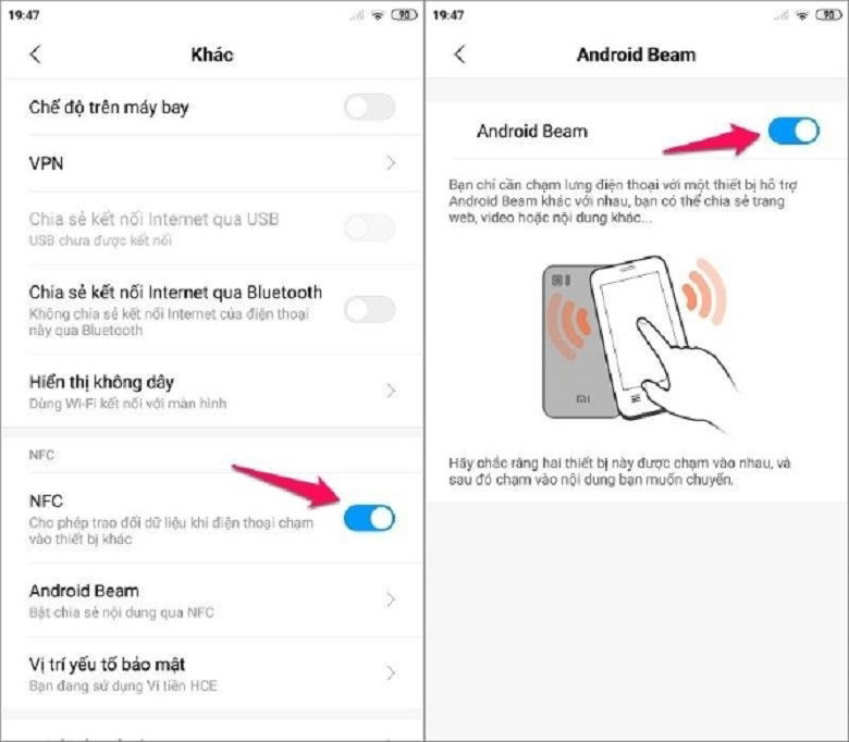 Cách sử dụng NFC trên Xiaomi để kết nối thiết bị điện thoại khác
