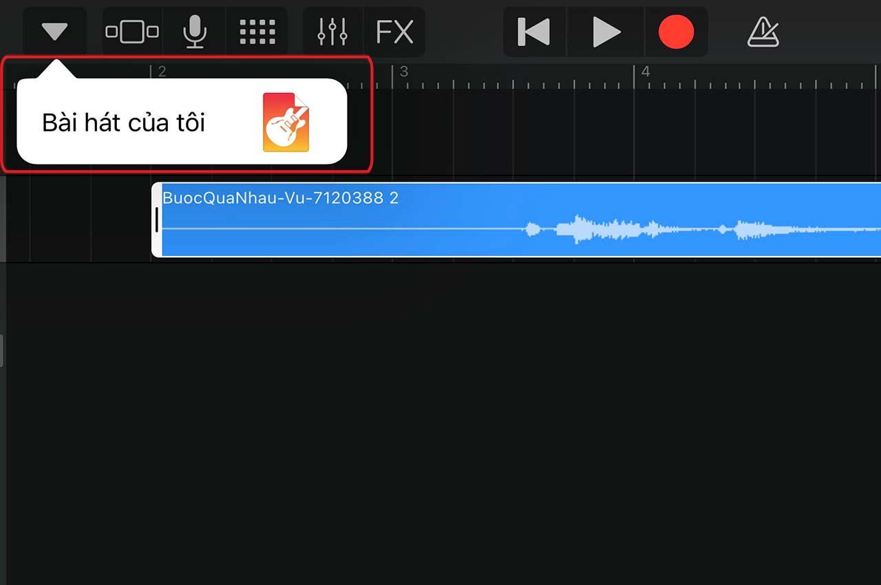 Cách lưu bài hát đơn giản trong GarageBand