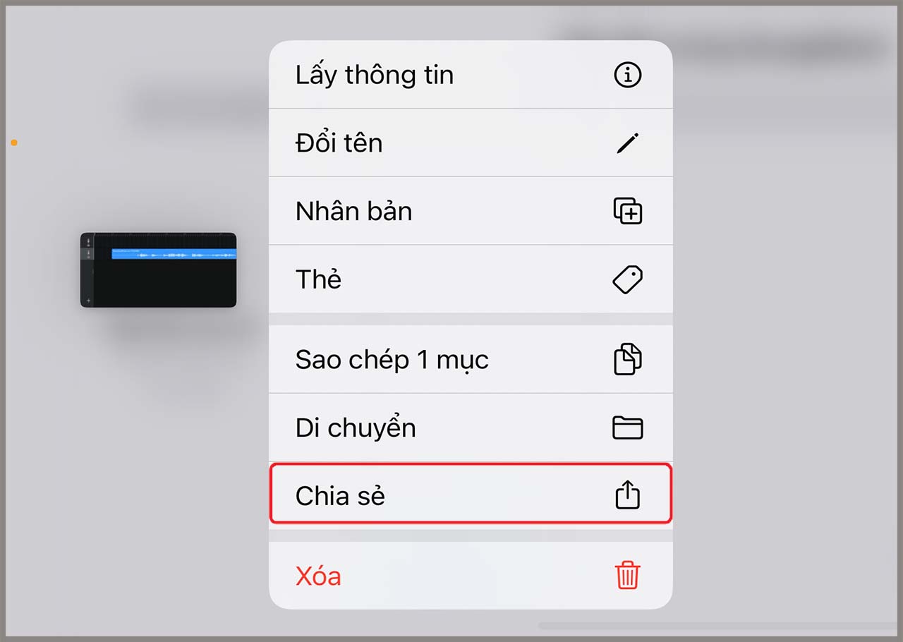 Chia sẻ bài hát và chọn mục Nhạc chuông là hoàn thành