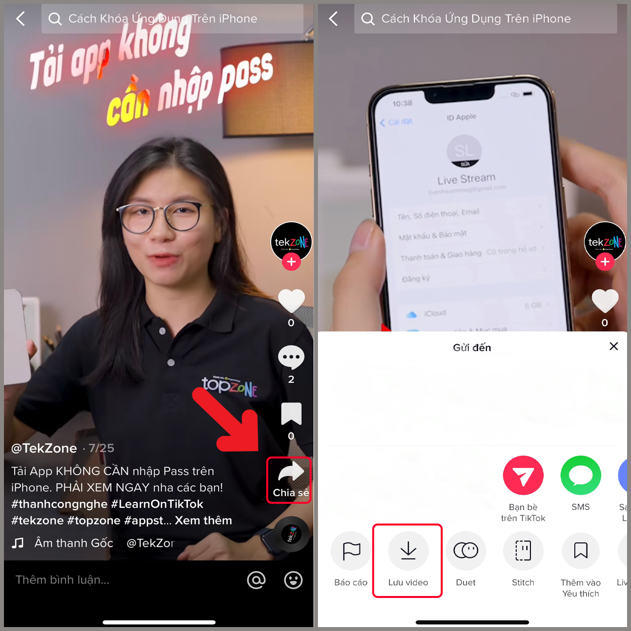 Lưu video Tiktok về máy