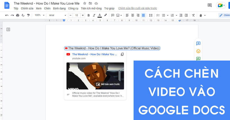 Hướng dẫn chèn video vào Google Docs nhanh, đơn giản và hiệu quả