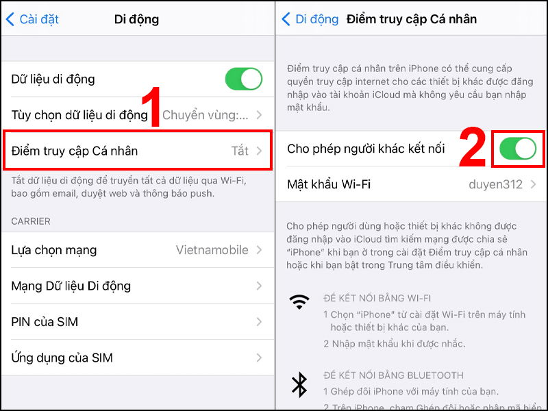 Hướng dẫn chi tiết cách chia sẻ 4G trên iPhone