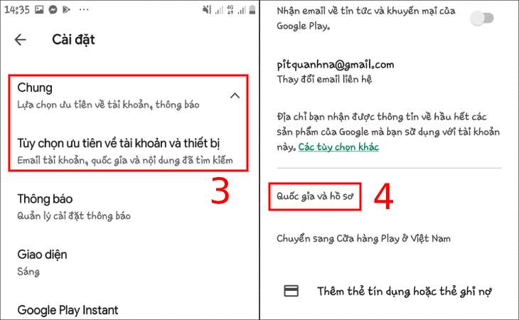 Hướng dẫn cách chuyển vùng quốc gia trên CH Play