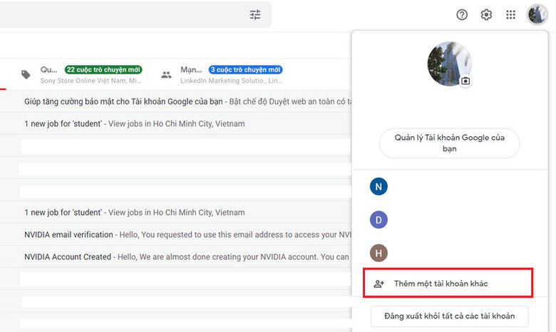  Giao diện chỉnh sửa email liên hệ