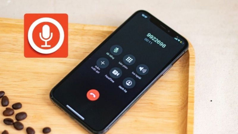 Minh họa thao tác bật ghi âm cuộc gọi trên iPhone iOS 26