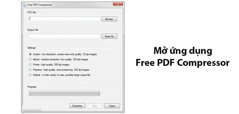 Thao tác giảm dung lượng file PDF với phần mềm PDF Compressor