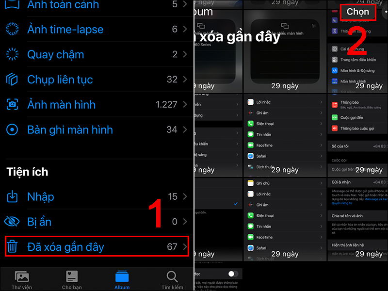 Khôi phục ảnh đã xóa từ album ảnh trên iPhone
