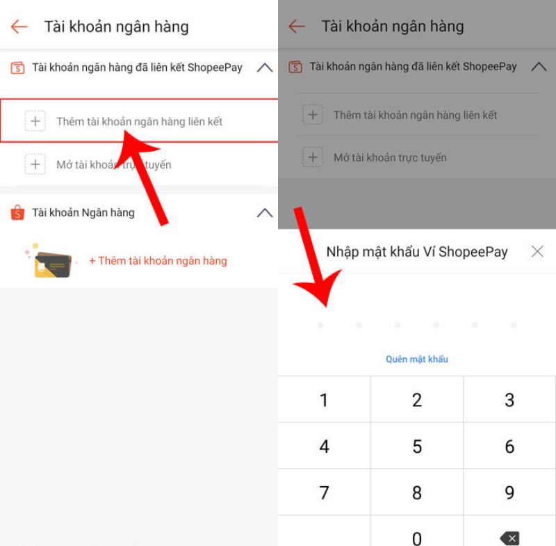 Cách liên kết tài khoản ngân hàng với Shopee Pay