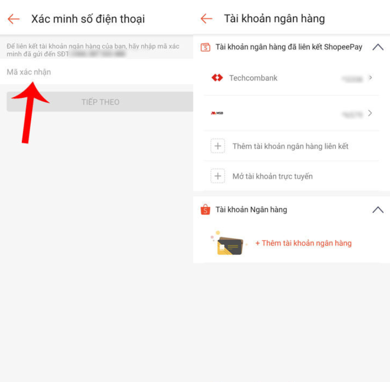 Cách liên kết tài khoản ngân hàng với Shopee Pay