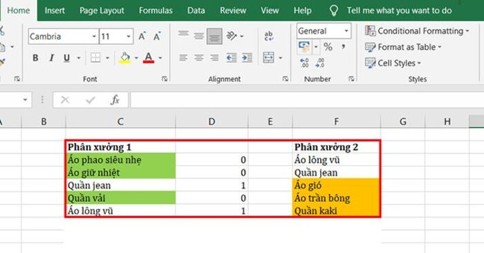 Cách lọc dữ liệu trùng nhau trong 2 cột excel