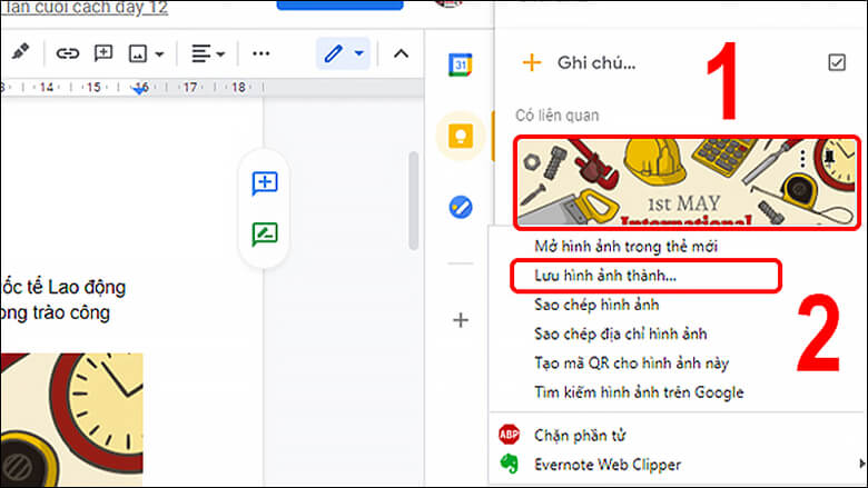 Cách lưu ảnh từ Google Docs