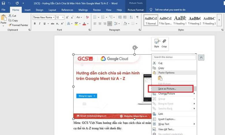 Xuất file Google Docs dưới dạng Microsoft Word để lấy ảnh