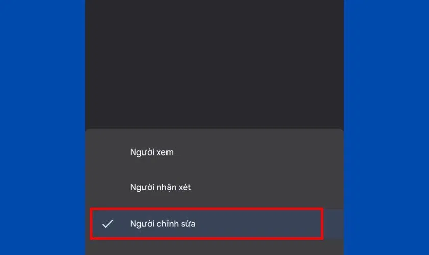 Cách mở quyền chỉnh sửa Google Docs trên điện thoại