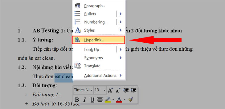 Liên kết trong Word (Hyperlink) là gì?