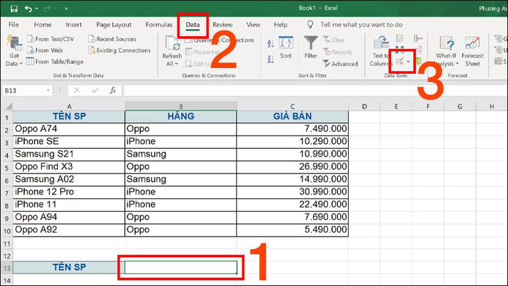 Cách tạo lựa chọn trong Excel bằng tính năng Data Validation
